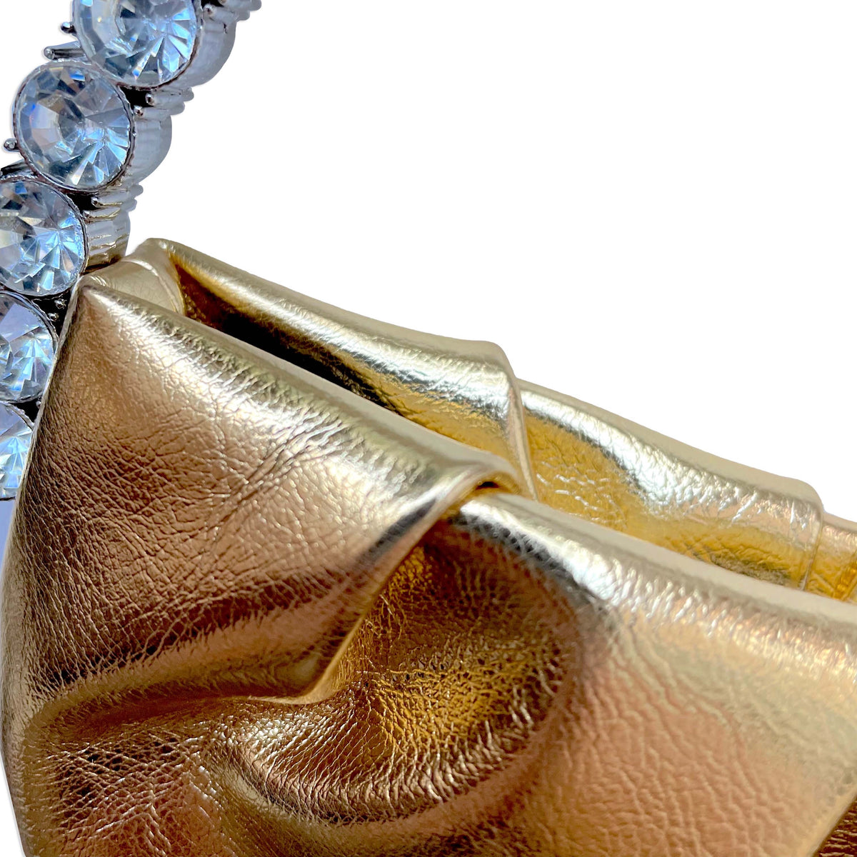 Estelle | Luxury Silver Mini Bag | Rhinestone Embellished Handle
